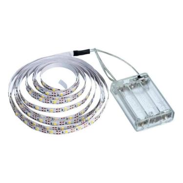 Imagem de Fita Led 2 Metros Luz Branco Quente Sem Fio Com Suporte Para