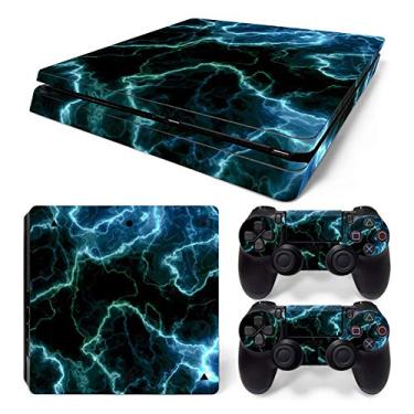 Imagem de UUShop Adesivo de vinil para Sony PlayStation 4 Slim PS4 S Console Green Lightning