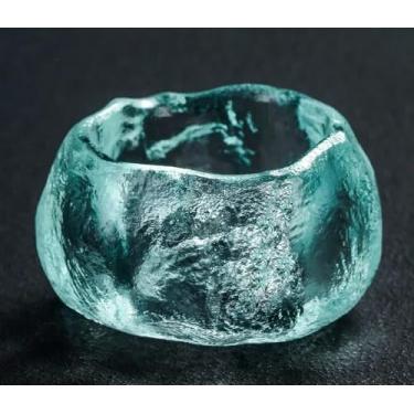 Imagem de Xícara de chá de vidro azul celeste, chávena de chá refogada congelada, xícara de shangshen, estilo japonês, requintado, pequeno conjunto de chá Kungfu presentes