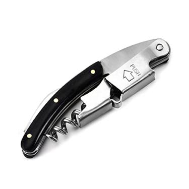 Imagem de Abridor de garrafas profissional com dobradiça dupla para garçom saca-rolhas abridor de garrafas de vinho multifuncional multifuncional abridor de garrafas de cerveja de vinho