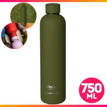 Imagem de Garrafinha Térmica Inox Revestimento De Silicone Suco Água Gelada 750m