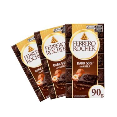 Imagem de Chocolate Ferrero Rocher Dark 55% Importado 90g - 3 Unidades