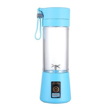 Imagem de Liquidificador Portátil USB 22.000 RPM - Copo Transparente com Autonomia para 10 Bebidas (Azul)