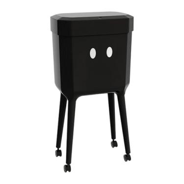 Imagem de IEUDNS Lixeira de cozinha com tampa, cesto de lixo doméstico de grande capacidade, lata de lixo para penteadeira, cômoda, quarto e escritório, Preto