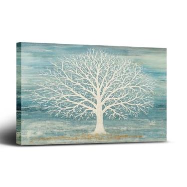 Imagem de Arte de parede em tela árvore da vida, pintura abstrata moderna da árvore da vida, decoração de parede emoldurada para sala de estar, escritório, sala de meditação, quarto, hotel, decoração de casa 61