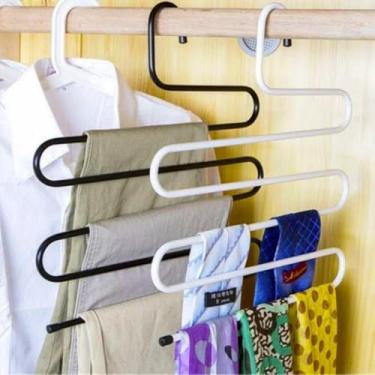 Imagem de Kit de Cabides Organizador Multiuso Aço para Roupas 5x1