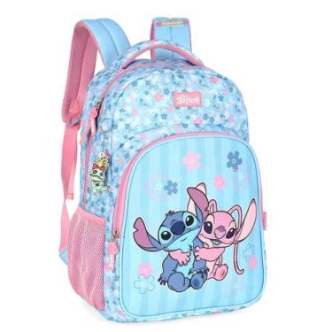 Imagem de Mochila de Costas Escolar Juvenil Stitch Angel ROSA - Luxcel