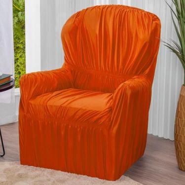 Imagem de Capa Para Poltrona 1 Lugar Elasticada Lisa - Lenharo Enxovais, Laranja