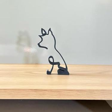 Imagem de Escultura Minimalista de cachorro Enfeite Decorativo Pet em 3D - 20+ Raças e Cores(Dourado,Yorkshire)