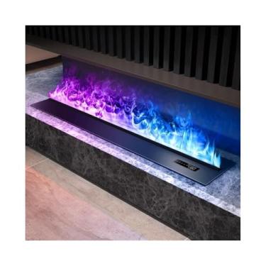 Imagem de Lareira Decorativa Lareira atomizadora embutida, lareira a vapor de água com chama 3D, controle remoto/por toque, ajuste colorida(Grande)