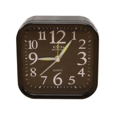 Imagem de Despertador De Cabeceira Redondo Ou Quadrado | RelóGio De Mesa AnalóGico Com FunçãO Snooze (Soneca) - Ideal Para Quarto E Casa(Preto Quadrado)