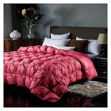 Imagem de Cobertor de Pão Colcha de Ganso 100% Algodão Capa Impressa Macio Primavera Verão Cetim Edredom (Cor: Vermelho Tamanho: 200 x 230 cm) (Vermelho 160 x 210 cm)