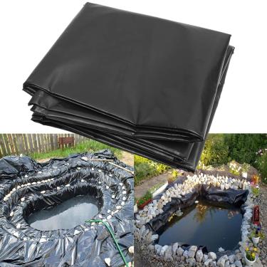 Imagem de SRSRS Forro de lago, forro de borracha impermeável HDPE PU preto para lagoas e fontes de jardins, lagoas e fontes (2 x 7 m)