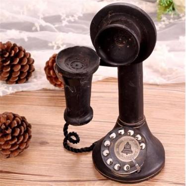 Imagem de Modelo De Telefone Decorativo, Decoração De Telefone Com Fio Retrô - Enfeite De Mesa Enfeite Vintage Enfeite De Telefone Antigo Objeto Nostálgico