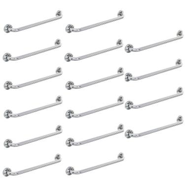 Imagem de Barra Alça de Apoio 80cm Inox Kit 16 Uni Idoso Cadeirante Suporte Deficiente Corrimao Banheiro Box Corrimao