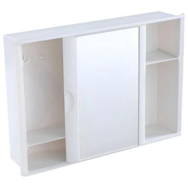 Imagem de Armário De Banheiro Com Espelho Porta De Correr Astra A21 Branco Peque