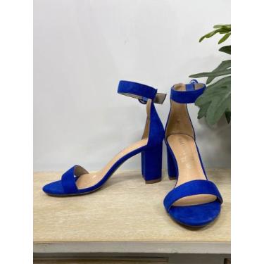 Imagem de Sandalia azul salta bloco - Ilze calçados 