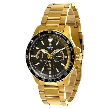 Imagem de Relógio Tuguir Masculino Ref:6116b Tgi37024 Multifunção Aço Dourado