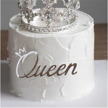 Imagem de LZGXZF Topo de bolo de acrílico Queen Topper Princess Cake Toppers prateado Dia das Mães coroa decoração de bolo para aniversário, casamento, noivado, chá de panela, decoração de bolo, suprimentos