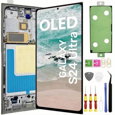 Imagem de Tela de substituição OLED Galaxy S24 Ultra para Samsung Galaxy S24 Ultra 5G LCD tela sensível ao toque digitalizador Pantalla com kit de ferramentas de moldura SM-S928U suporte impressão digital