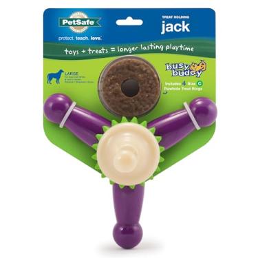 Imagem de PetSafe Busy Buddy Jack Desafiador de Cachorros – Mastigadores Resistentes – Anéis Incluídos – Pequeno, Médio, Grande