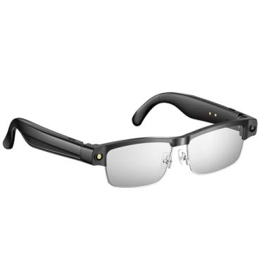 Imagem de AI Óculos Inteligentes Com 8MP Câmera, Óculos Com Controle De Voz, GPT Para Bate-papo E Bluetooth 5.4, Óculos Anti-Luz Azul, Estabilização 1200P, Gravação De Vídeo 1080P(White)