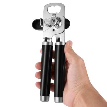 Imagem de Abridor de latas resistente – Ferramenta de cozinha manual com alças ergonômicas macias e cortador afiado de aço inoxidável – sem bordas afiadas, pode ser lavado na lava-louças – ideal para frascos