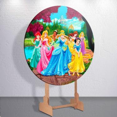 Imagem de Capas Painel Festa Infantil Menina Princesas Painel Redondo Grande ou 
