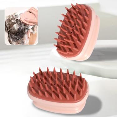 Imagem de 2 peças reutilizáveis de limpeza de couro cabeludo, escovas de banho, material de silicone, para limpeza, esfoliante, massagem, esfoliante facial para mulheres e homens, rosa