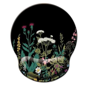 Imagem de Mouse pad ergonômico com suporte de pulso, mouse pads fofos com base de poliuretano antiderrapante para trabalho em casa e escritório