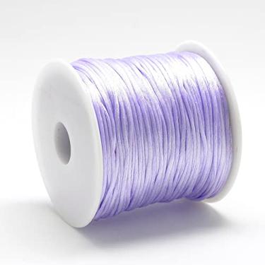 Imagem de Fio de nylon acetinado de 1 mm para fabricação de joias, contas brilhantes e sedosas, tranças, aparar, rosquear, embrulhar, artesanato, pulseiras de macramê Kumihimo, ameixa