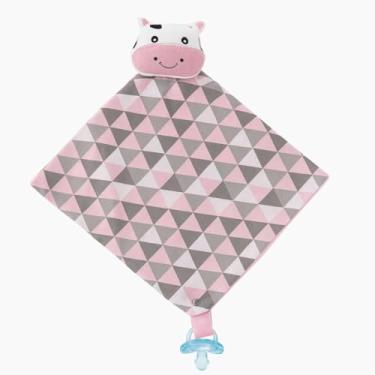 Imagem de Naninha Para Bebê Paninho Bichinho com Prendedor de Chupeta (Vaquinha)