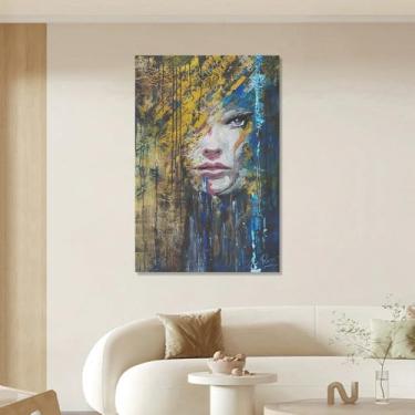Imagem de 1 peça de pintura sensual de rosto de mulher de Eva - arte impressa em tela sem moldura para quarto, sala de estar e escritório, 30,5 x 45,7 cm