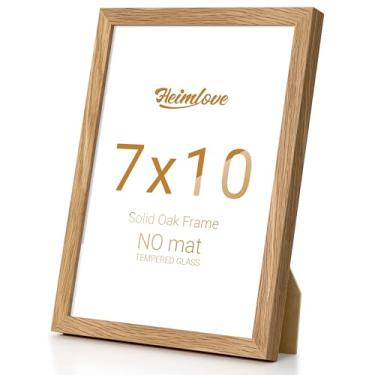 Imagem de Heimlove Moldura de madeira de carvalho 17 x 25 cm, molduras de alta qualidade 17 x 25 para pendurar na parede ou mesa, molduras 17 x 25 naturais sem tapete, vidro temperado, kit de parede, cor de