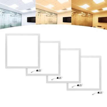 Imagem de Kit 4 Luminária Plafon Painel Led 40w Embutir 40x40 Luz Forte (Branco Neutro)