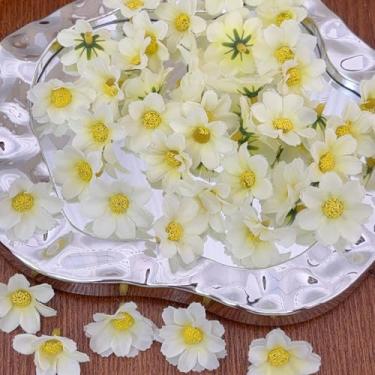 Imagem de 50 peças de mini cabeças de girassol de seda artificial tecido margarida floral para decoração de casa, decoração de casamento, flores gerbera, noiva segurando flores, decoração de arte de artesanato