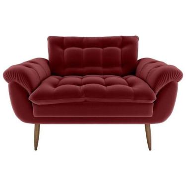 Imagem de Sofá 2 Lugares Pequeno 1,25 Pés Em Madeira Maciça Xangai Matrix Veludo