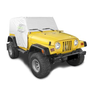 Imagem de Capa de proteção solar para carro chuva neve acessórios para Jeep Wrangler TJ 1997-2006 à prova de vento à prova de poeira resistente a arranhões proteção UV ao ar livre capa automotiva