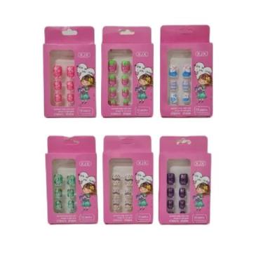 Imagem de Caixa Box Kit 12 Unhas Postiça Infantil - Bw Cosméticos
