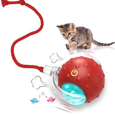 Imagem de Giociv Brinquedos para gatos interativos com movimento ativado e chilrear, rolando super rápido no tapete, jogo de festa feliz com gatinhos