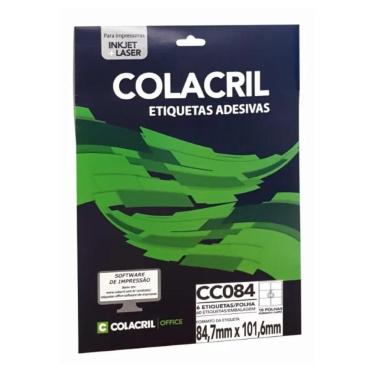 Imagem de Etiqueta Adesiva Colacril Carta Cc084 84,7X101,6Mm C/60