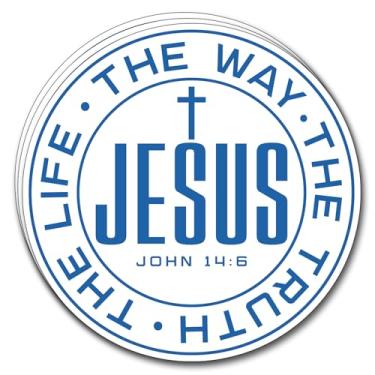 Imagem de (3 peças) Adesivo Jesus The Way The Truth The Life Decalques Inspiradores Cristãos Decoração Motivacional Livros Laptop Telefone Garrafas de Água Kindles Tumbler Adesivos de Vinil Impermeável 7,6 cm