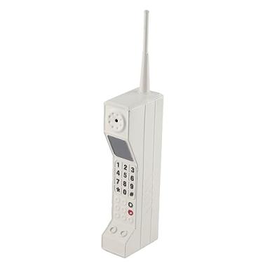 Imagem de Ornamento retrô de telefone celular, modelo antigo de telefone celular, ornamento, tijolo, adereços de telefone celular para decoração de palco doméstico (Branco)