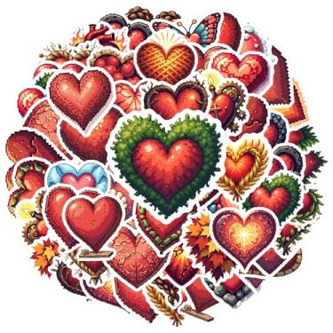 Imagem de 50 peças de adesivos românticos de arte pixelada para presente de brinquedo de papelaria adesivos de grafite romântico para mala de viagem, geladeira, telefone, bagagem, laptop, guitarra, carro