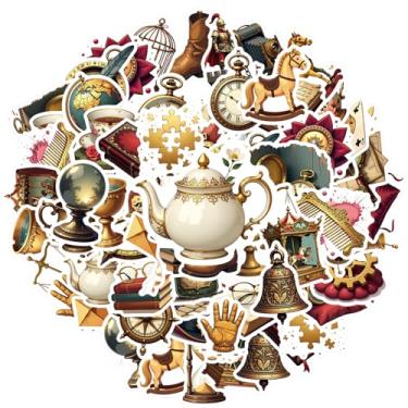 Imagem de 50 peças vintage steampunk relógios retrô aventura adesivos de papelaria adesivos clássicos para telefone faça você mesmo, guitarra, notebook, mala, copo, guitarra, laptop, capacete, skate