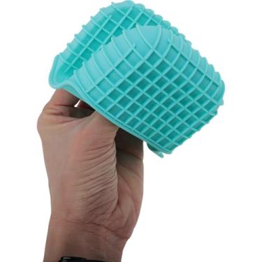 Imagem de Generic 1 peça de luvas de forno padrão quadriculado pinça de cozinha lavar à mão apenas silicone verde 8 x 11 cm