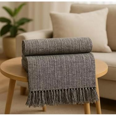 Imagem de Manta Para Sofá Gigante 100% Algodão Luxo – Decorativa Confortável e Protetora Para Sala e Cama (King 3mx1,80m CINZA MESCLADO)