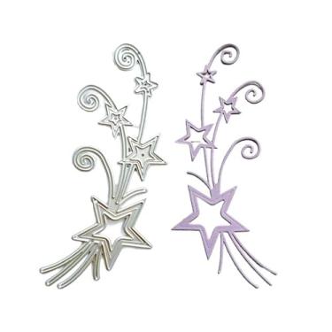 Imagem de Cortes de estrela para fazer cartões, recortes de scrapbooking, moldes de corte de metal vazados, parabéns, corte, aniversário, gravação em relevo, modelo de estênceis para decoração de scrap-booking