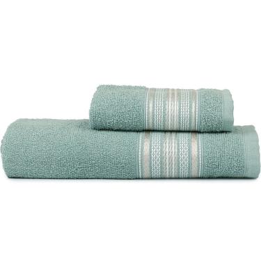 Imagem de Jogo De Toalhas Banho E Rosto Rubi 280g-m² 98% Algodão Atlântica Mar Mediterrâneo