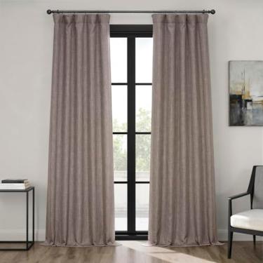 Imagem de HPD Half Price Drapes Cortinas texturizadas de linho sintético para quarto de 300 cm de comprimento (1 painel), 120 L x 120 C, cortinas para sala de estar, decoração de casa, vison